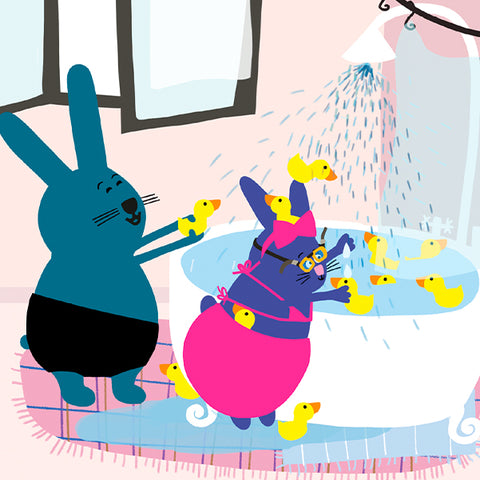 A bañarse, conejitos